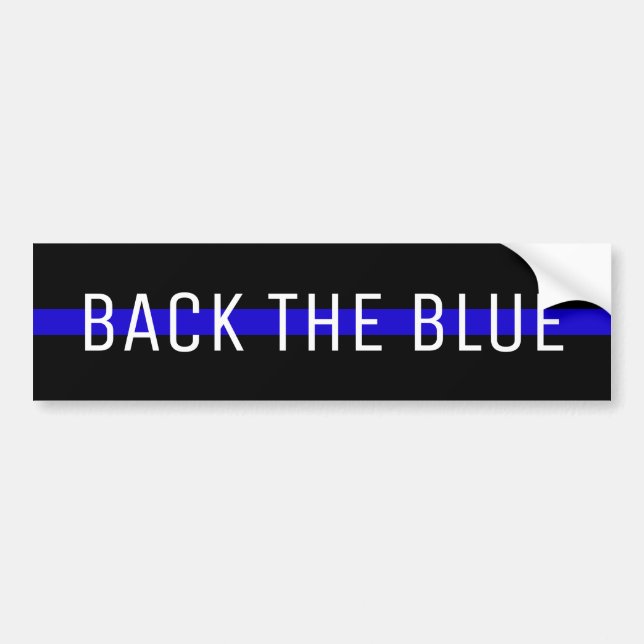 AUTOCOLLANT DE VOITURE BACK THE BLUE SUPPORT POLICE BUMPER STICKER (Devant)