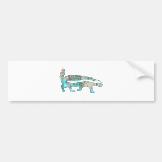 Autocollant De Voiture Badger de miel turquoise (Devant)