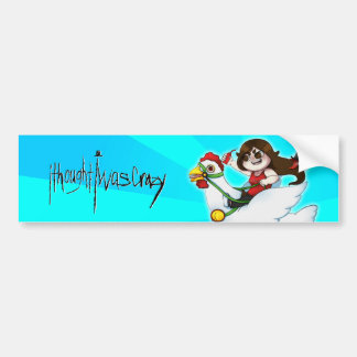 Autocollant De Voiture Balade folle de poulet et bannière du logo