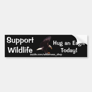 Autocollant De Voiture BALD EAGLE Landing Wildlife Support Bumper Sticker
