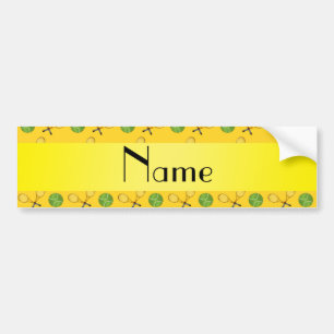 Autocollant De Voiture Balles de tennis jaunes nommées personnalisées