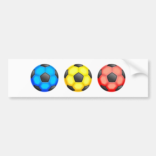 Autocollant De Voiture Ballons de football colorés (Devant)