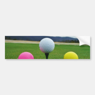 Autocollant De Voiture Ballons de golf colorés, tee de montagne