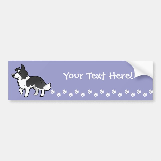 Autocollant De Voiture Bande dessinée border collie (Devant)