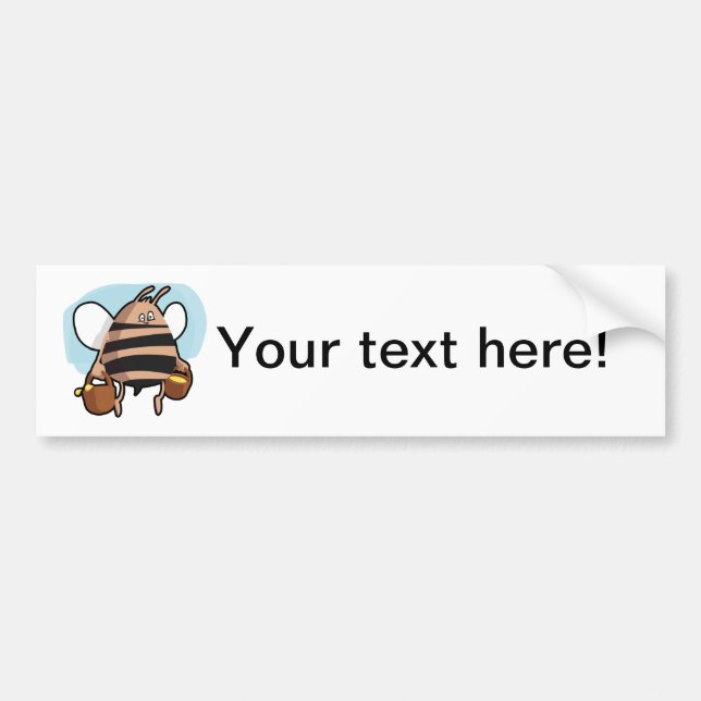 Autocollant De Voiture Bande dessinée d'abeille (Devant)