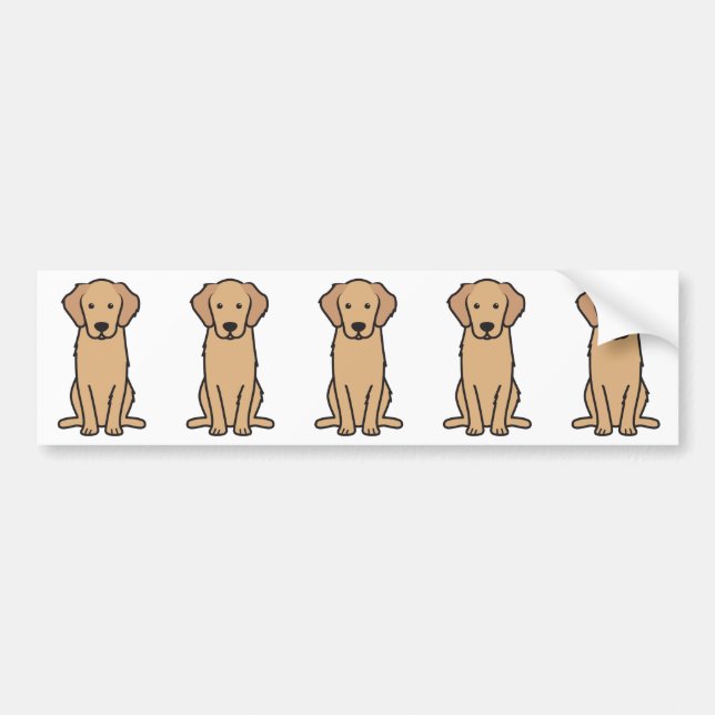Autocollant De Voiture Bande dessinée de chien de golden retriever (Devant)