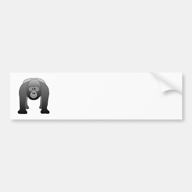 Autocollant De Voiture Bande dessinée de gorille de Silverback (Devant)