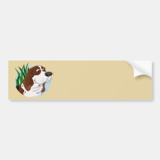 Autocollant De Voiture Bande dessinée de reniflement Basset Hound