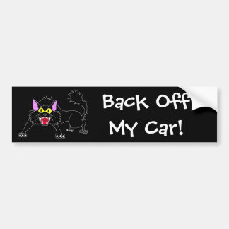 Autocollant De Voiture Bande dessinée de sifflement fâchée de chat noir