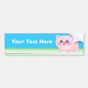 Autocollant De Voiture Bande dessinée mignonne de porc