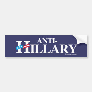 Autocollant De Voiture Bannière d'ANTI-HILLARY - Anti-Hillary - blanc -