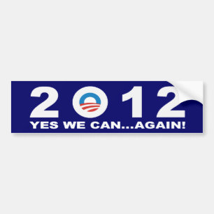 Autocollant De Voiture Barack Obama 2012 - OUI NOUS POUVONS… ENCORE !
