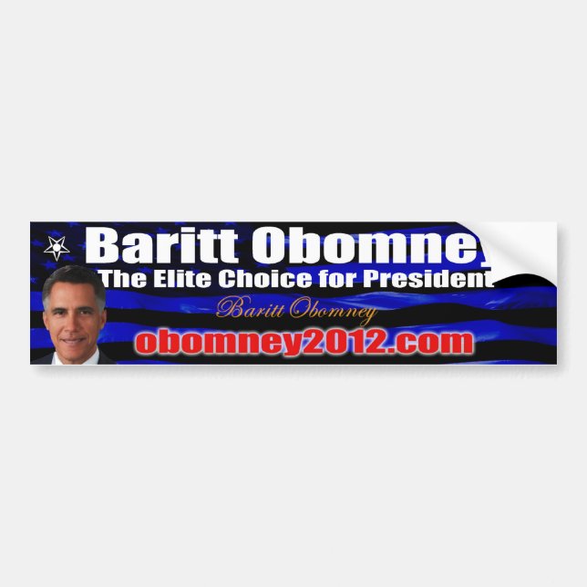 Autocollant De Voiture Baritt Obomney pour président Bumpersticker 2012 (Devant)