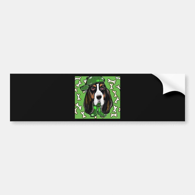 Autocollant De Voiture Basset Hound (Devant)