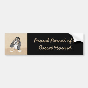 Autocollant De Voiture Basset Hound Peinture Chiot - Art Chien original