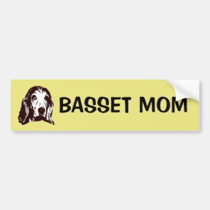 Autocollant De Voiture Basset Maman