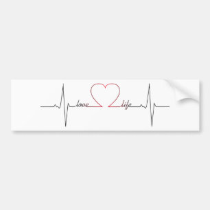 Autocollant De Voiture Battement de coeur avec la citation inspirée de l