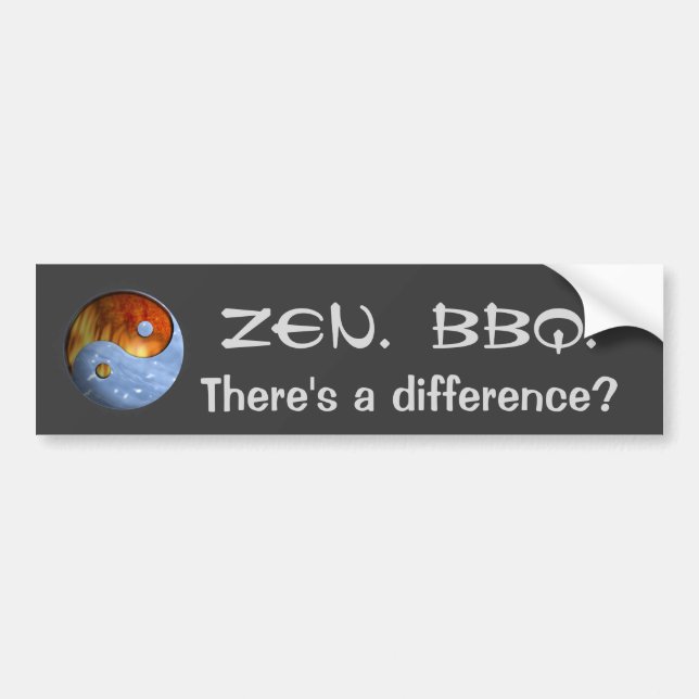 Autocollant De Voiture BBQ. Zen. "Il y a une différence ? " (Devant)