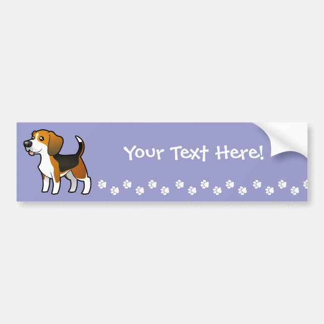 Autocollant De Voiture Beagle de bande dessinée (Devant)