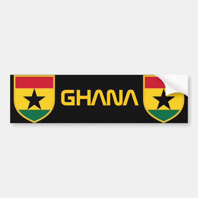 Autocollant De Voiture Beau drapeau du Ghana (Devant)