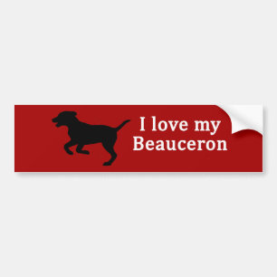 Autocollant De Voiture Beauceron Chien Love