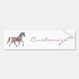Autocollant De Voiture Beautiful Rainbow Color Horse Thunder_Cove