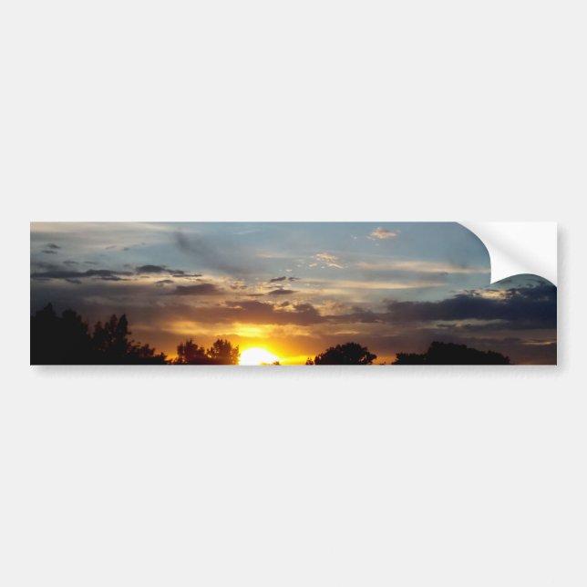 Autocollant De Voiture beautiful sunset blue yellow landscape relax (Devant)