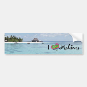 Autocollant De Voiture Beaux bateaux ensoleillés de plage des Maldives