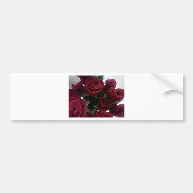AUTOCOLLANT DE VOITURE BEAUX ROSES ROUGES (Devant)