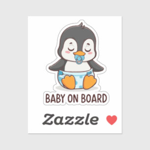Autocollant de voiture "Bébé à bord" Manchot de de