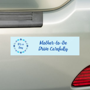 Autocollant De Voiture Bébé bleu Papillons et fleurs personnalisés