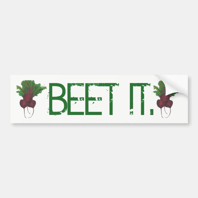 Autocollant De Voiture Beet (Beat) It Funny Red Beet Vegetable Foodie (Devant)