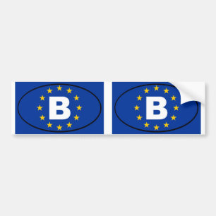 Autocollant De Voiture Belgique - B - Union européenne ovale