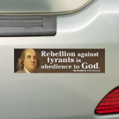 Autocollant De Voiture Ben Franklin Citation sur la tyrannie et Dieu (On Car)