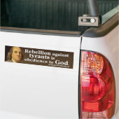 Autocollant De Voiture Ben Franklin Citation sur la tyrannie et Dieu (On Truck)