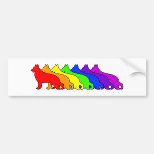 Autocollant De Voiture Berger allemand d'arc-en-ciel
