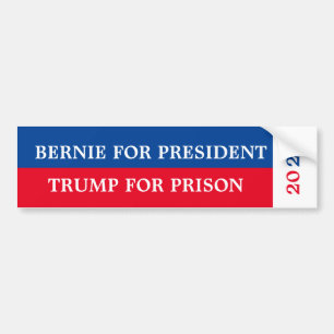 Autocollant De Voiture Bernie pour le président / Trump pour la prison 2