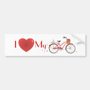 Autocollant De Voiture Bicyclette gaie de cerise