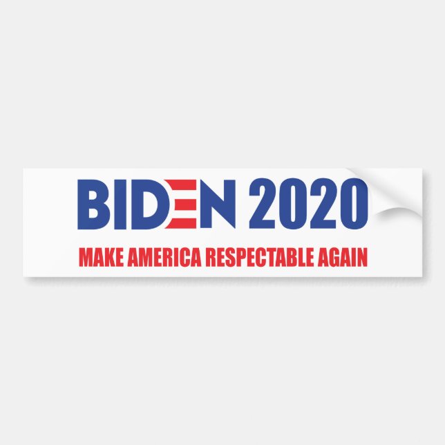 Autocollant De Voiture Biden 2020 rend l'Amérique respectable à nouveau (Devant)