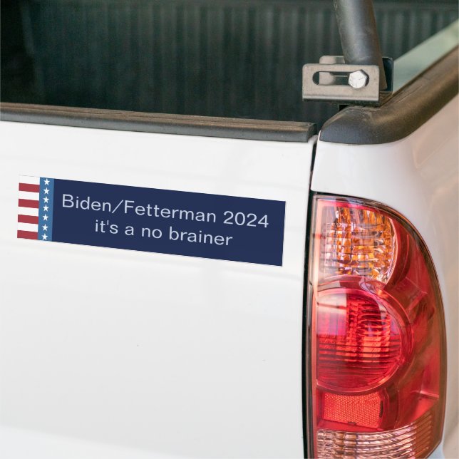 Autocollant De Voiture Biden Fetterman 2024 c'est un non Brainer Biden (Sur camion)