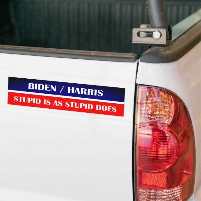 Autocollant De Voiture Biden Harris Stupid est comme Stupid Do! (Sur camion)