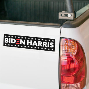 Autocollant De Voiture Biden / Harris White Stars Black