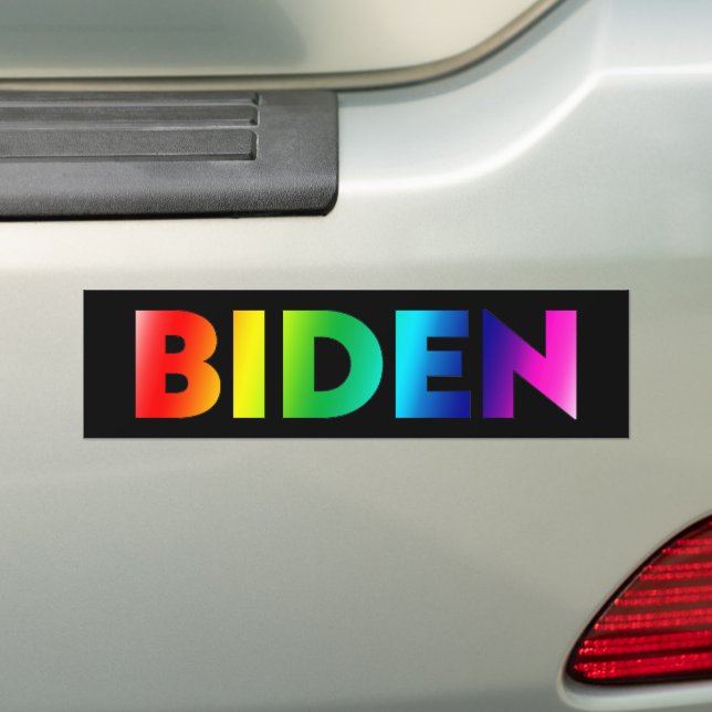 Autocollant De Voiture Biden pride lgbtq arc-en-ciel typographie noir (En voiture)