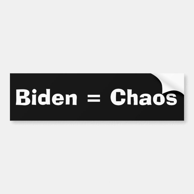 Autocollant De Voiture Biden = Sticker Chaos Bumper (Devant)
