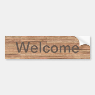 Autocollant De Voiture Bienvenue couleur bois art