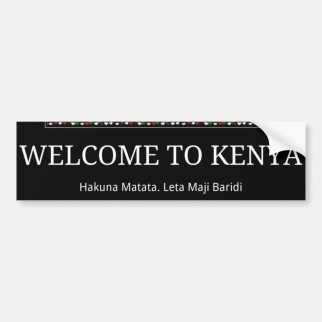 Autocollant De Voiture Bienvenue sur Magical Kenya : Hakuna Matata (Devant)