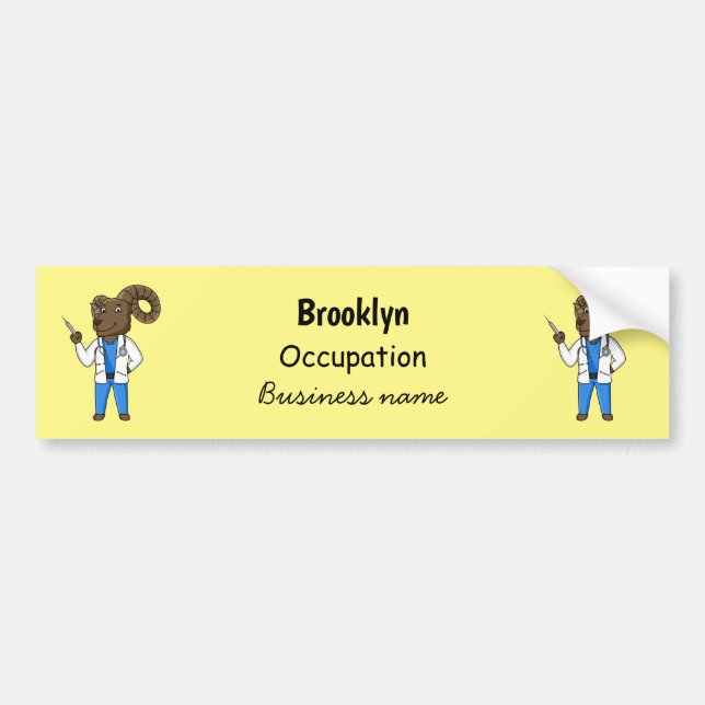 Autocollant De Voiture Bighorn sheep doctor cartoon illustration (Devant)