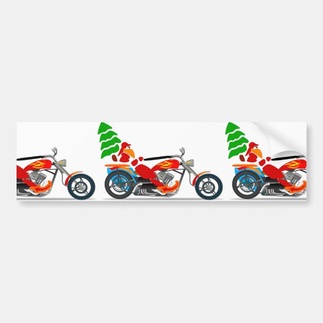 Autocollant De Voiture Biker Père Noël (Devant)