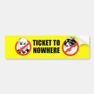 AUTOCOLLANT DE VOITURE BILLET À NULLE PART BUMPERSTICKER