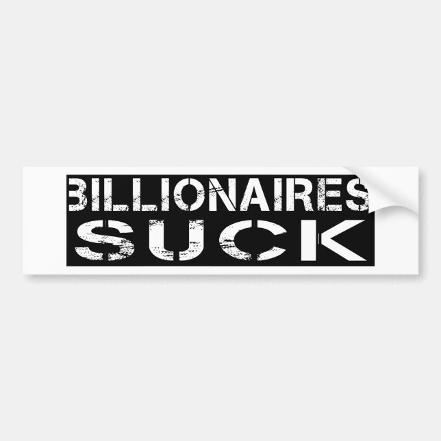 Autocollant De Voiture Billionaires Suck (Devant)